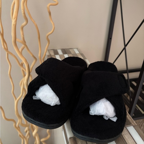 Vionic Black Terry Relax Indulge Slides NEW in Box Size 7 - Picture 3 of 10